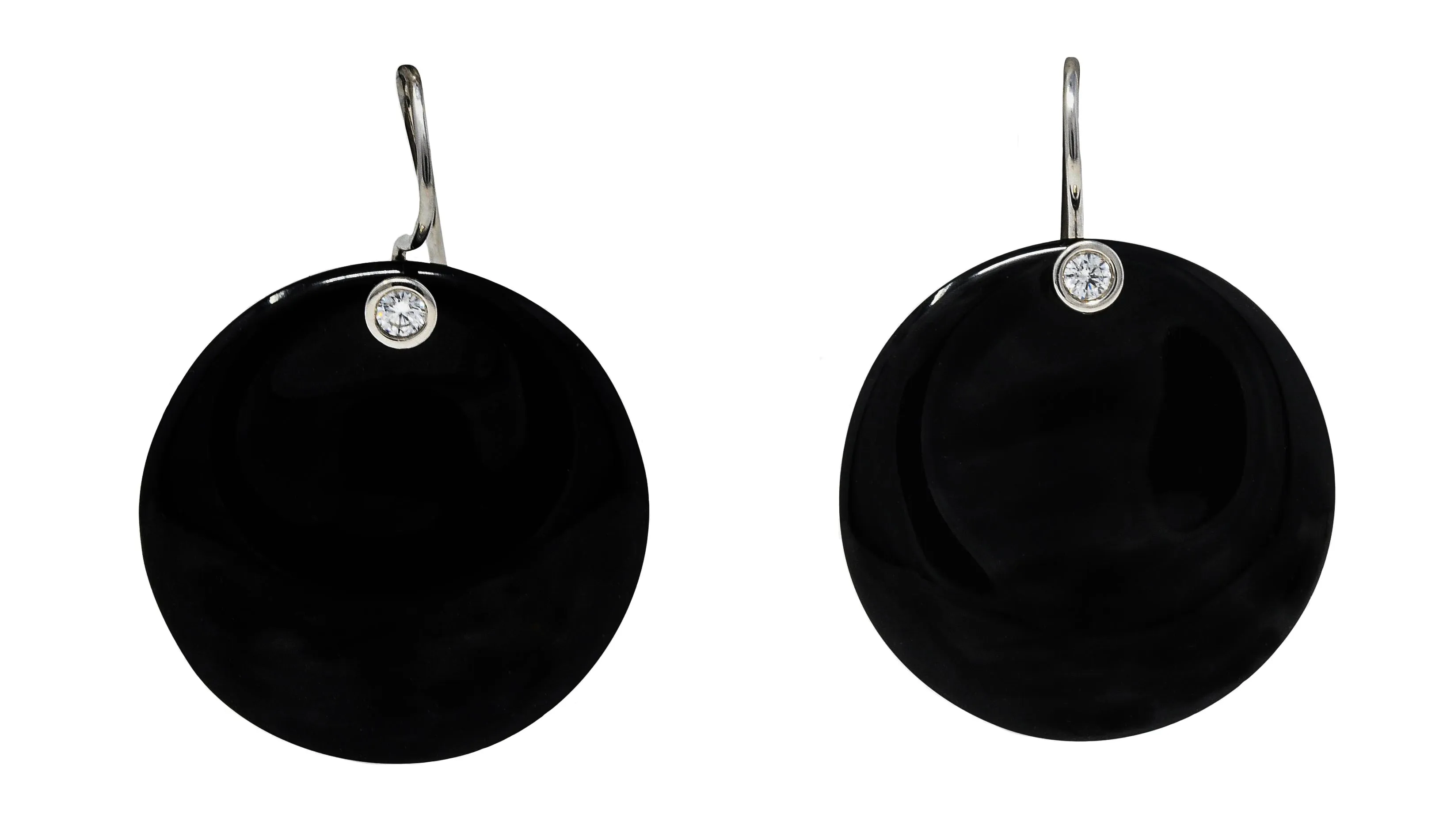 Elsa Peretti Tiffany & Co. Black Jade Diamond Platinum Touchstone Earrings