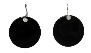 Elsa Peretti Tiffany & Co. Black Jade Diamond Platinum Touchstone Earrings