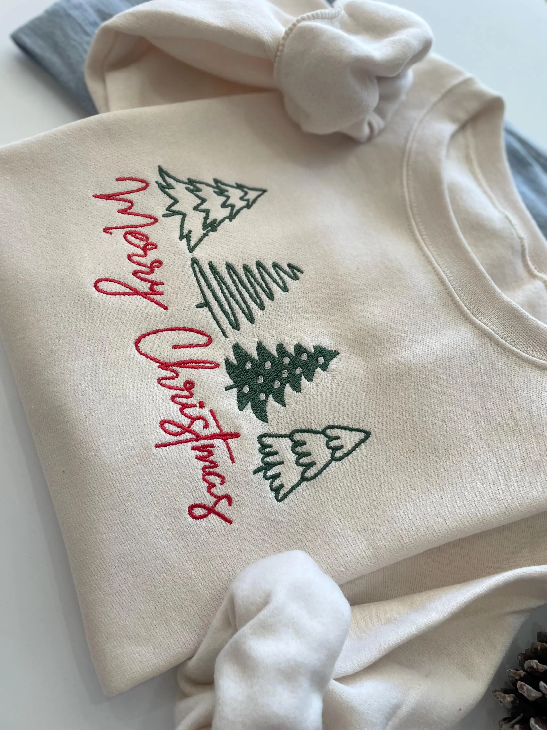Embroidered Merry Christmas Sweater - Christmas Eve Sweater - Womens Christmas Outfit