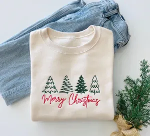 Embroidered Merry Christmas Sweater - Christmas Eve Sweater - Womens Christmas Outfit