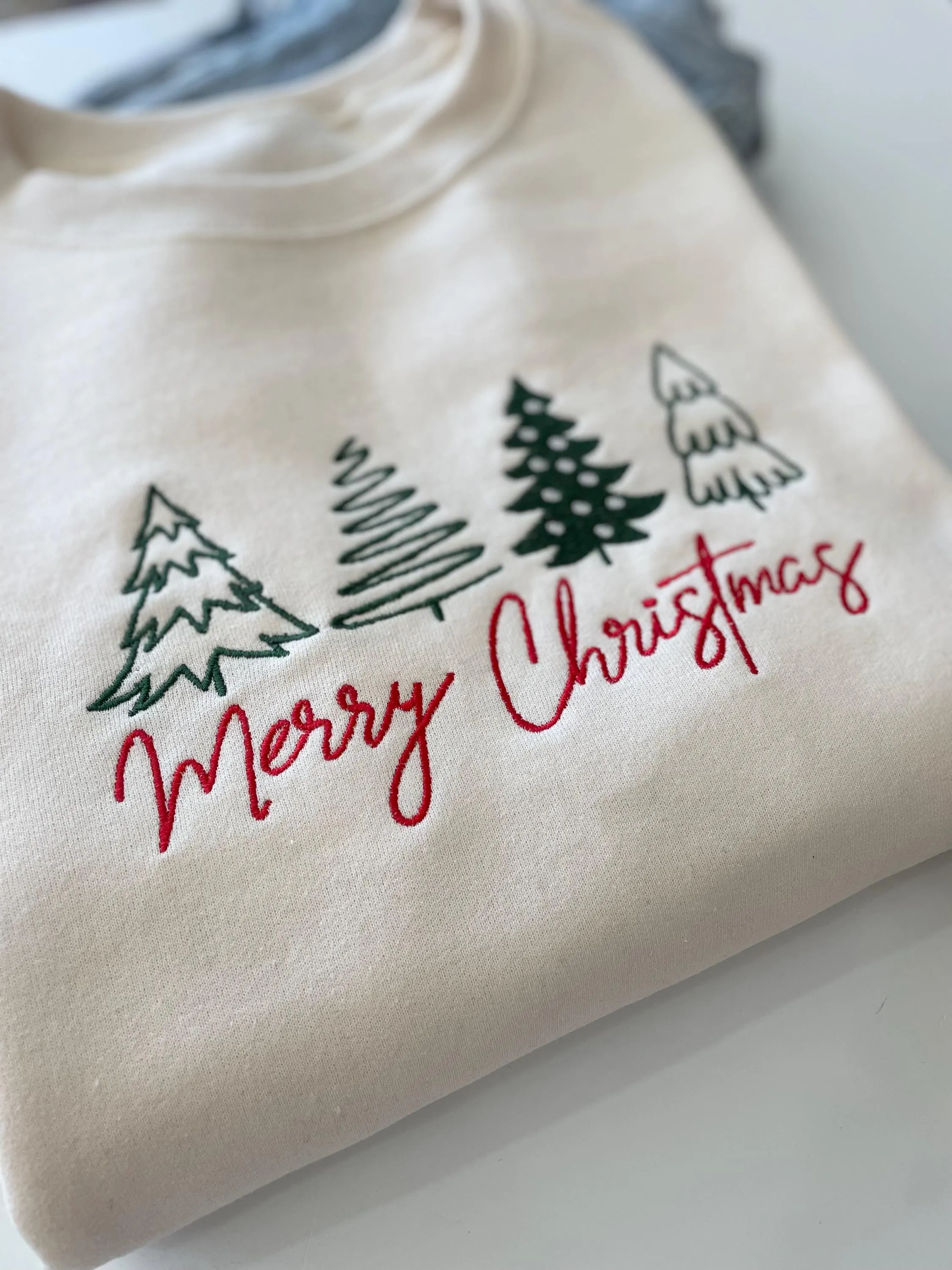 Embroidered Merry Christmas Sweater - Christmas Eve Sweater - Womens Christmas Outfit
