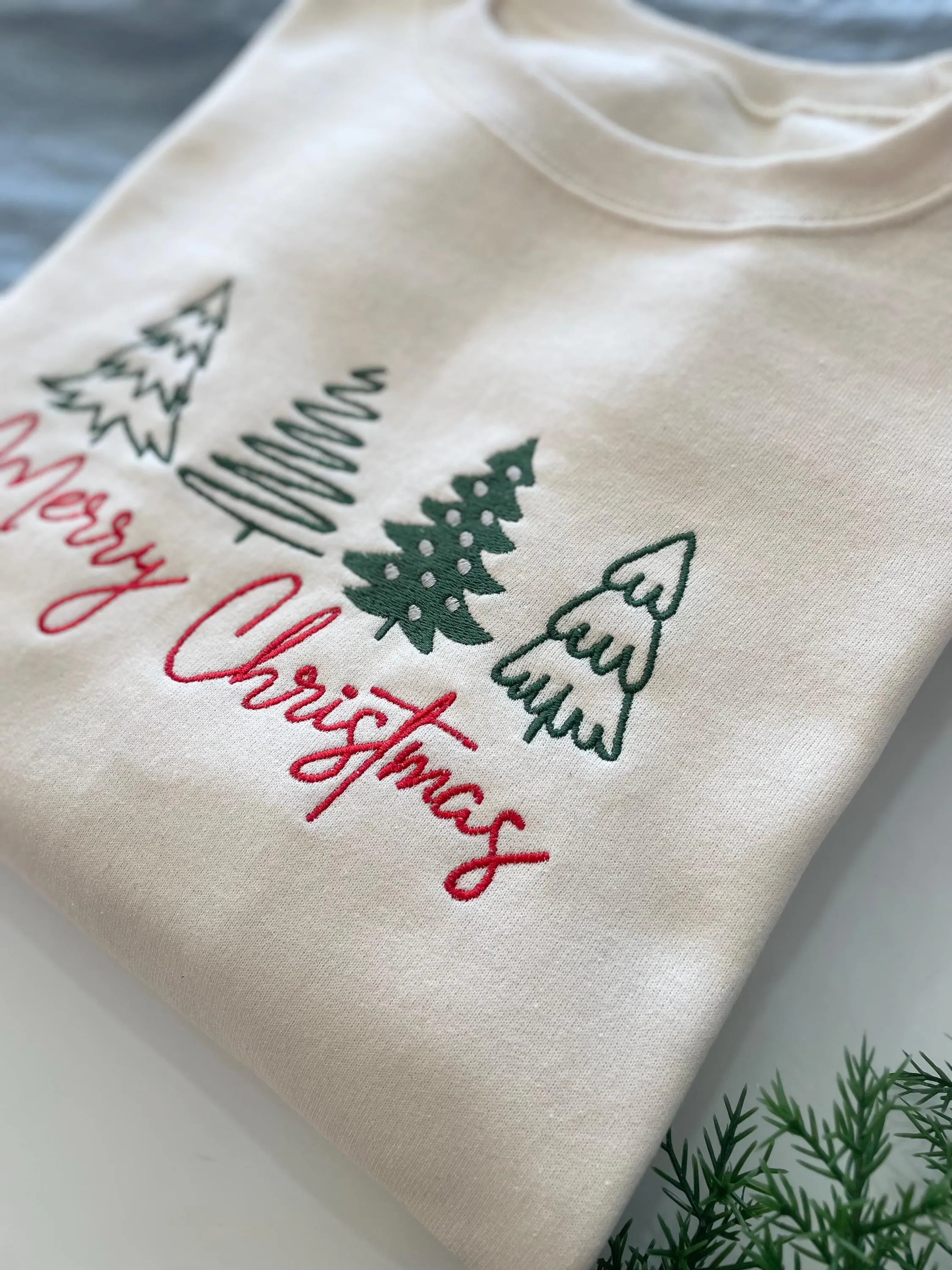 Embroidered Merry Christmas Sweater - Christmas Eve Sweater - Womens Christmas Outfit