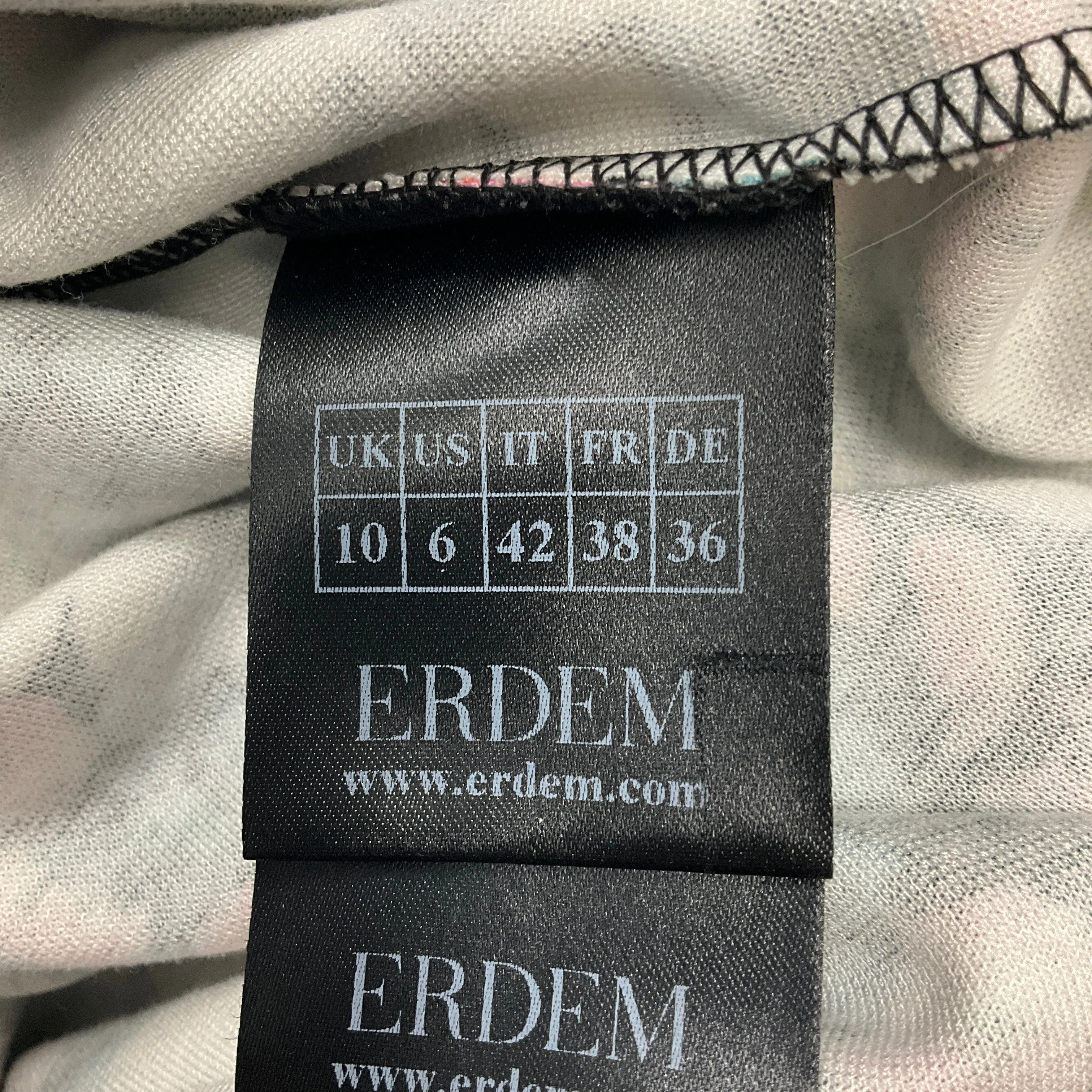 Erdem Black / Blue / Pink Floral Print Stretch Jersey Dress