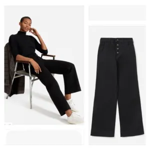 EVERLANE The Button-Fly Wide-Leg Jean In Black Size 23
