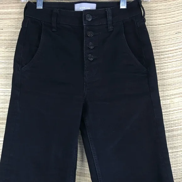 EVERLANE The Button-Fly Wide-Leg Jean In Black Size 23