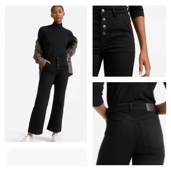 EVERLANE The Button-Fly Wide-Leg Jean In Black Size 23