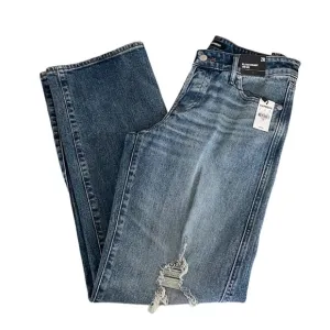 Express Relaxed Straight Leg Low Rise Distress Ripped Blue Jeans Women’s size 2R