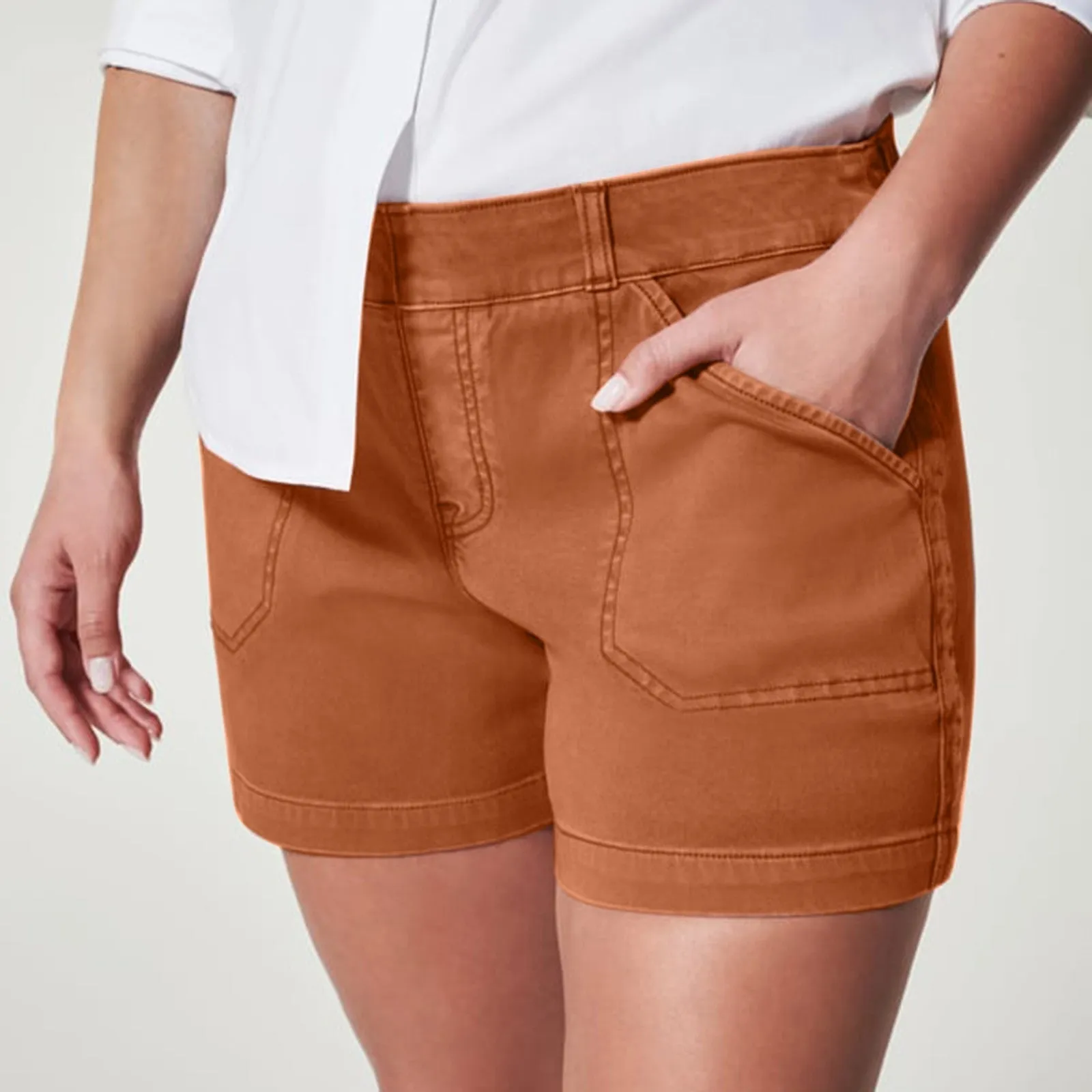 Fabiana® | Pull-On Stretch Denim Shorts