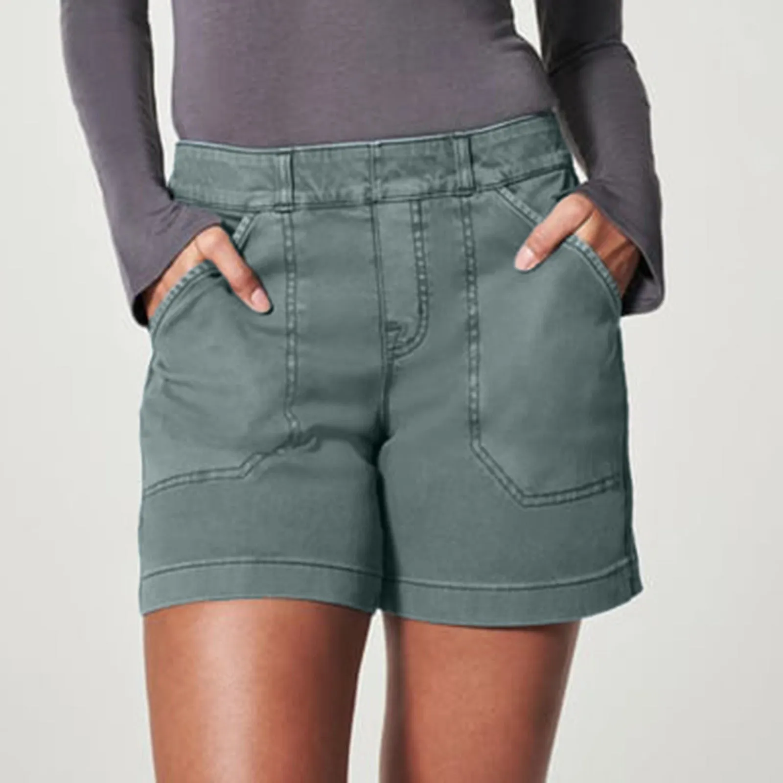 Fabiana® | Pull-On Stretch Denim Shorts