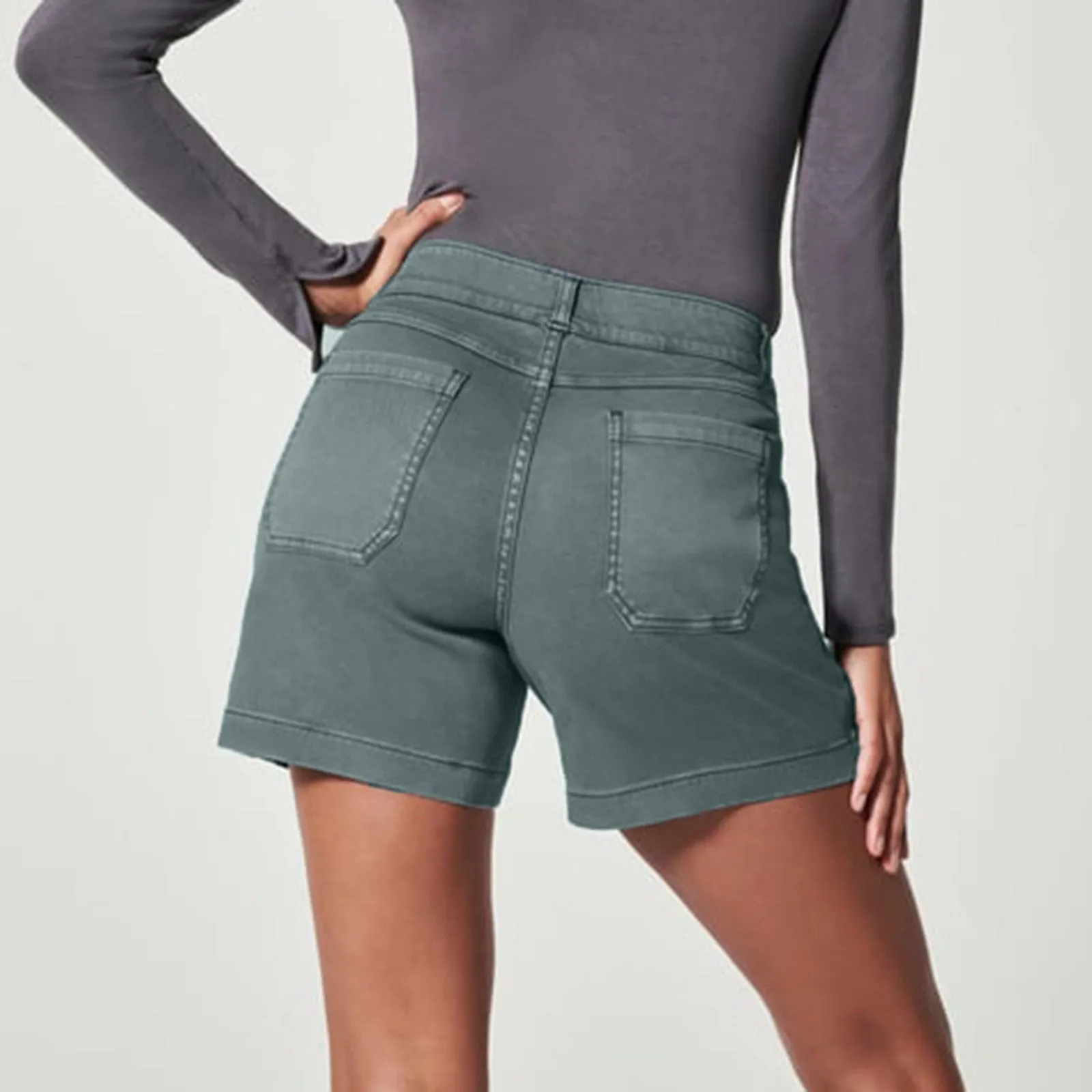 Fabiana® | Pull-On Stretch Denim Shorts
