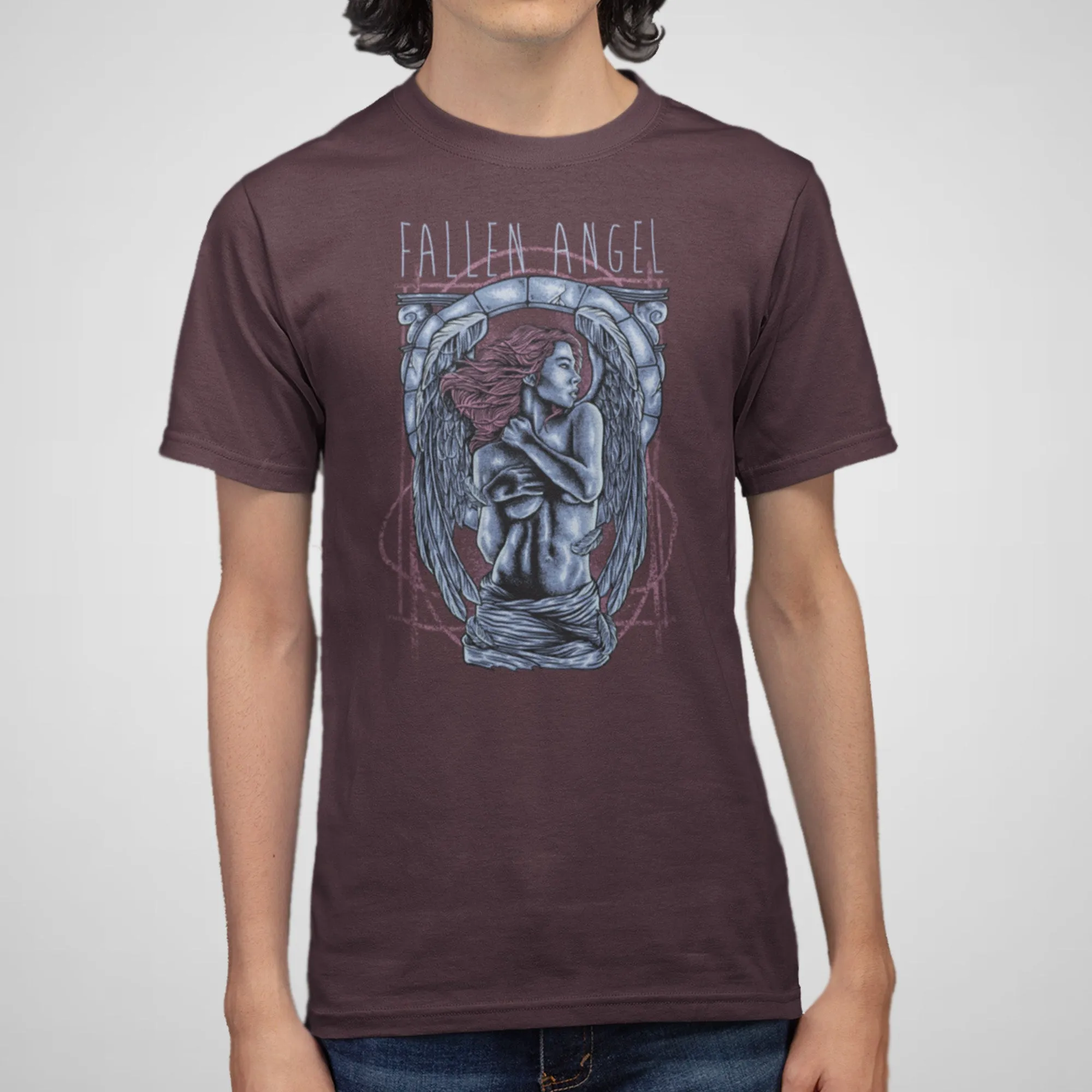 Fallen Angel, Gothic Art, Wings - Adult Unisex Jersey Crew Tee