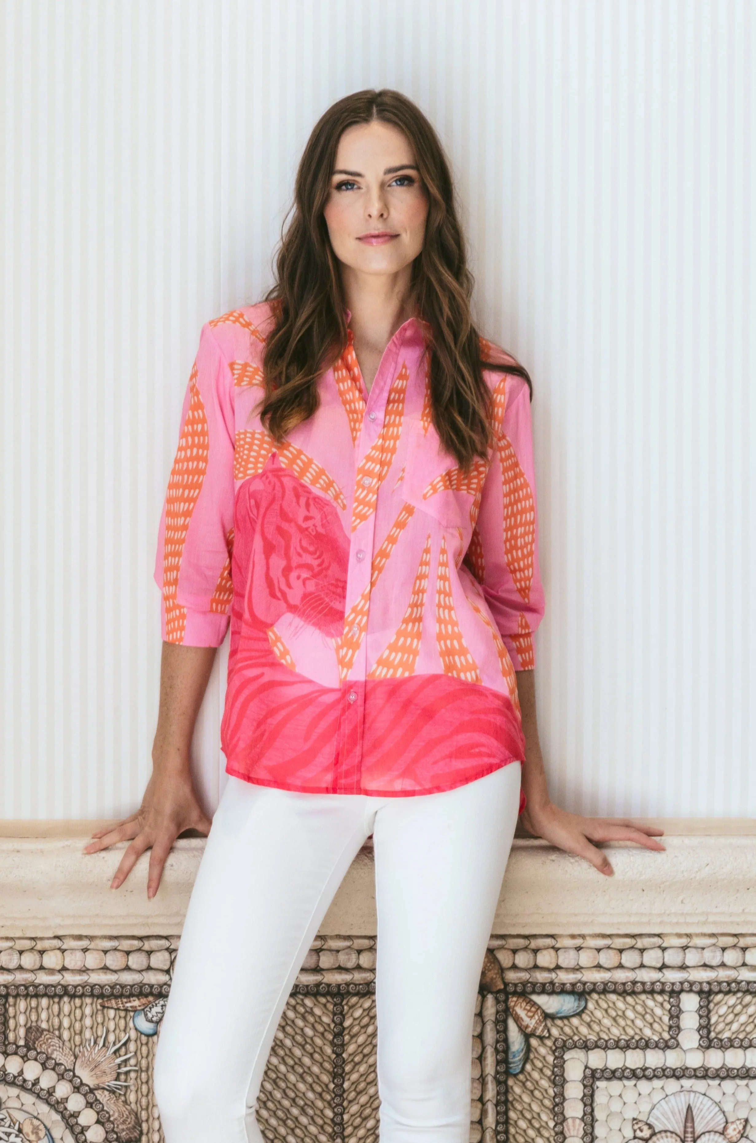 Fern Blouse in Candy Pink Tigress