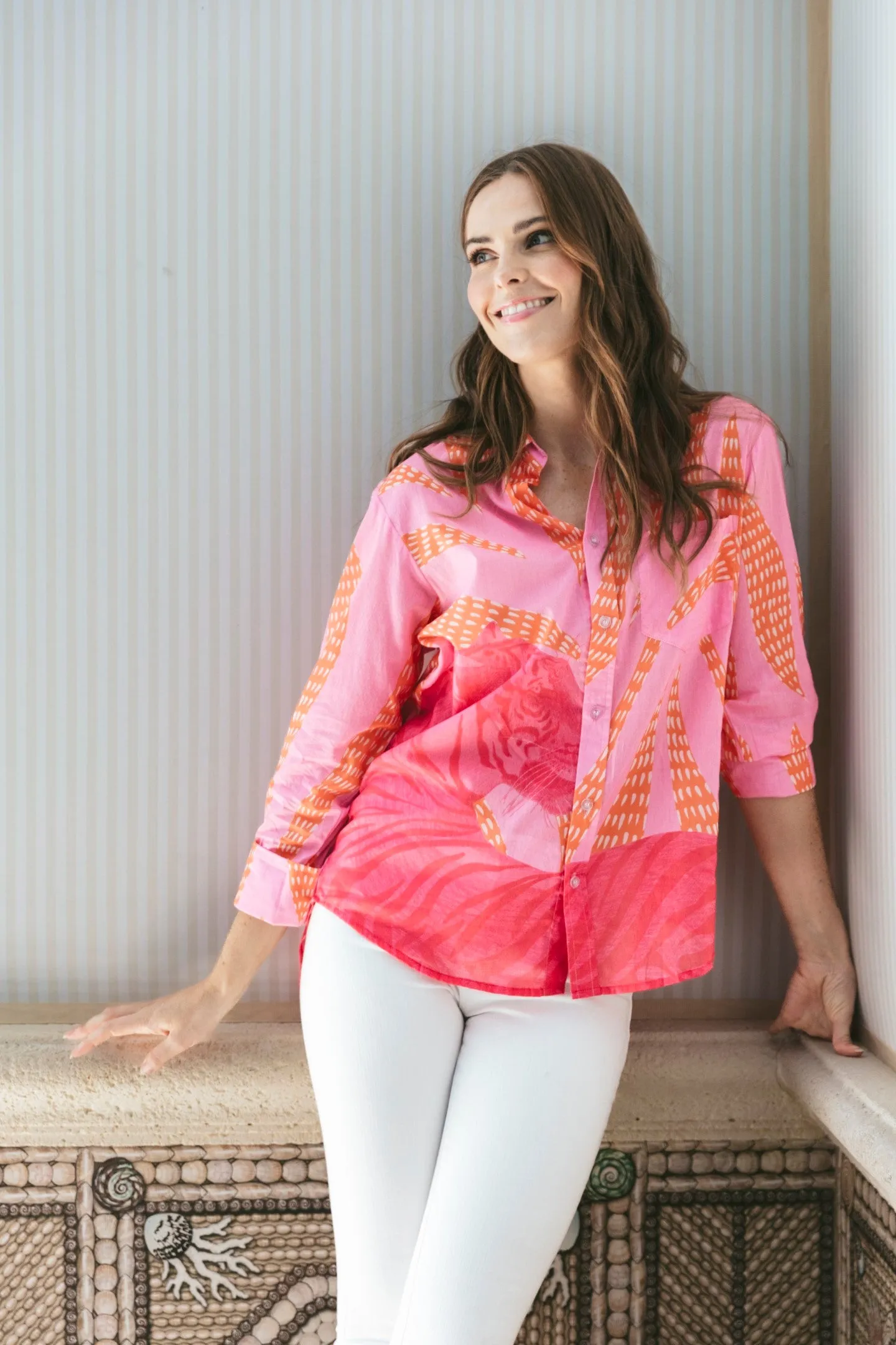 Fern Blouse in Candy Pink Tigress