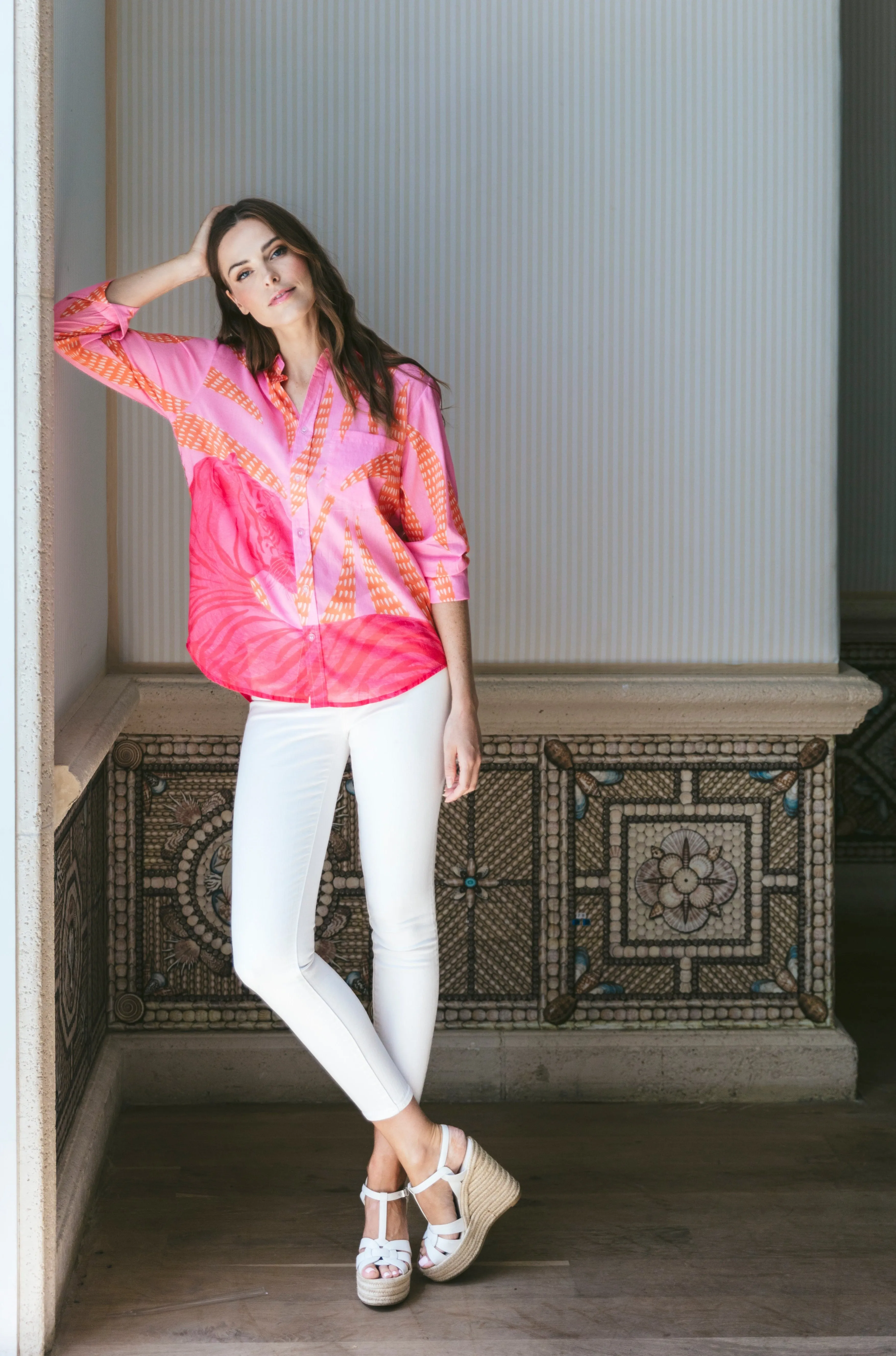 Fern Blouse in Candy Pink Tigress