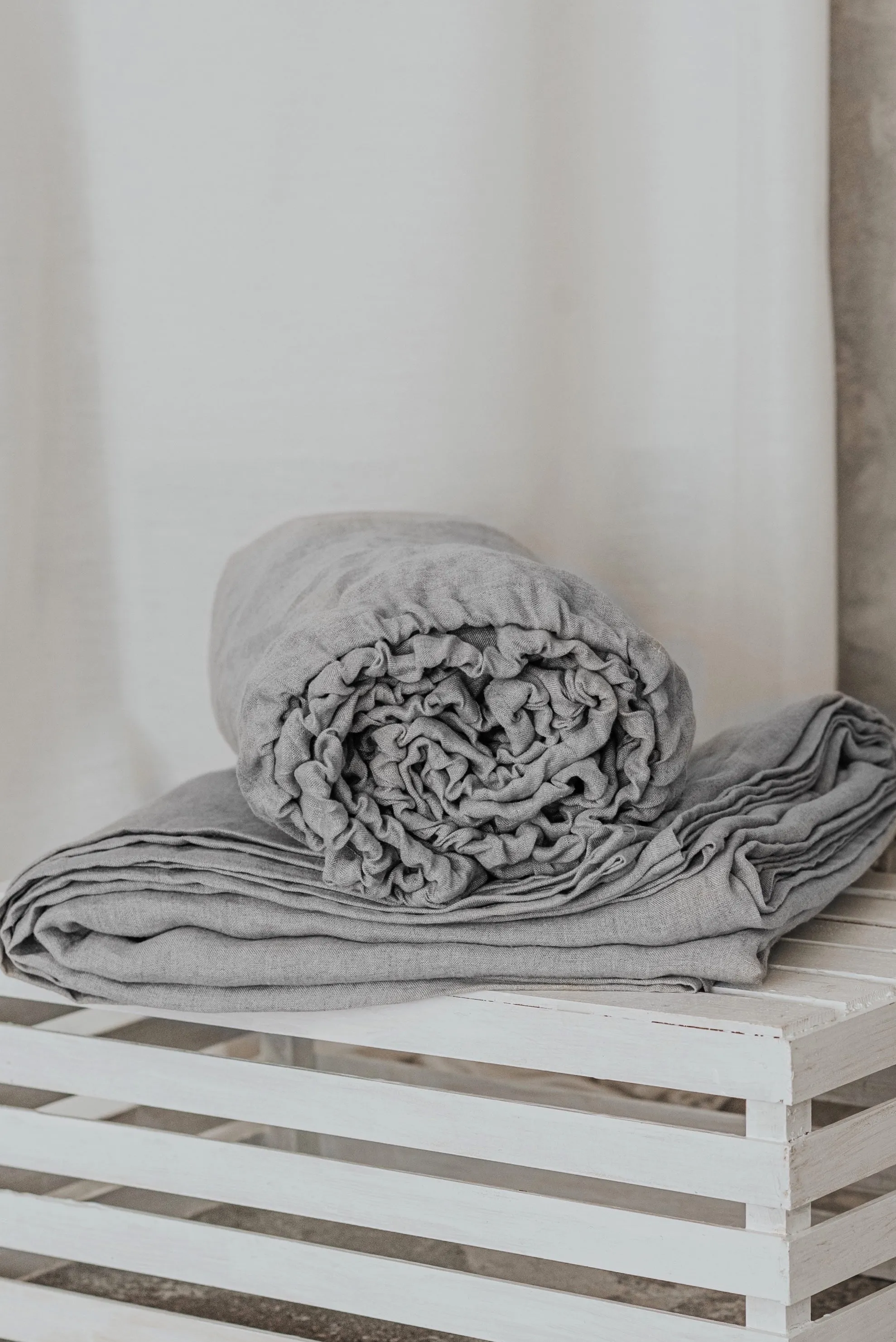 Fitted Sheet and Flat Sheet Set - Light Gray