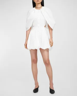 Florentina Bubble Mini Dress - White