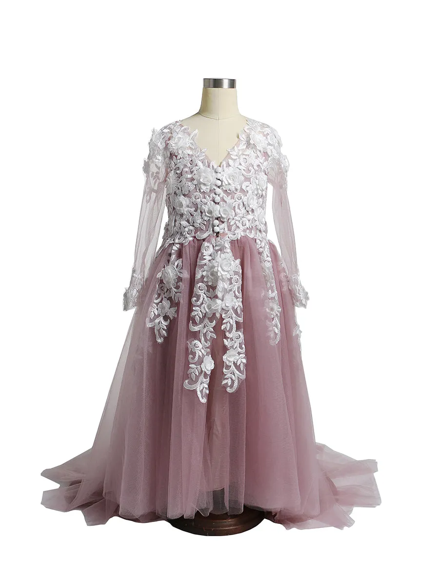 Flower Girl Dresses First Communion Dresses for Girls Lace Party Tulle Dress Princess Flower Girl Dress