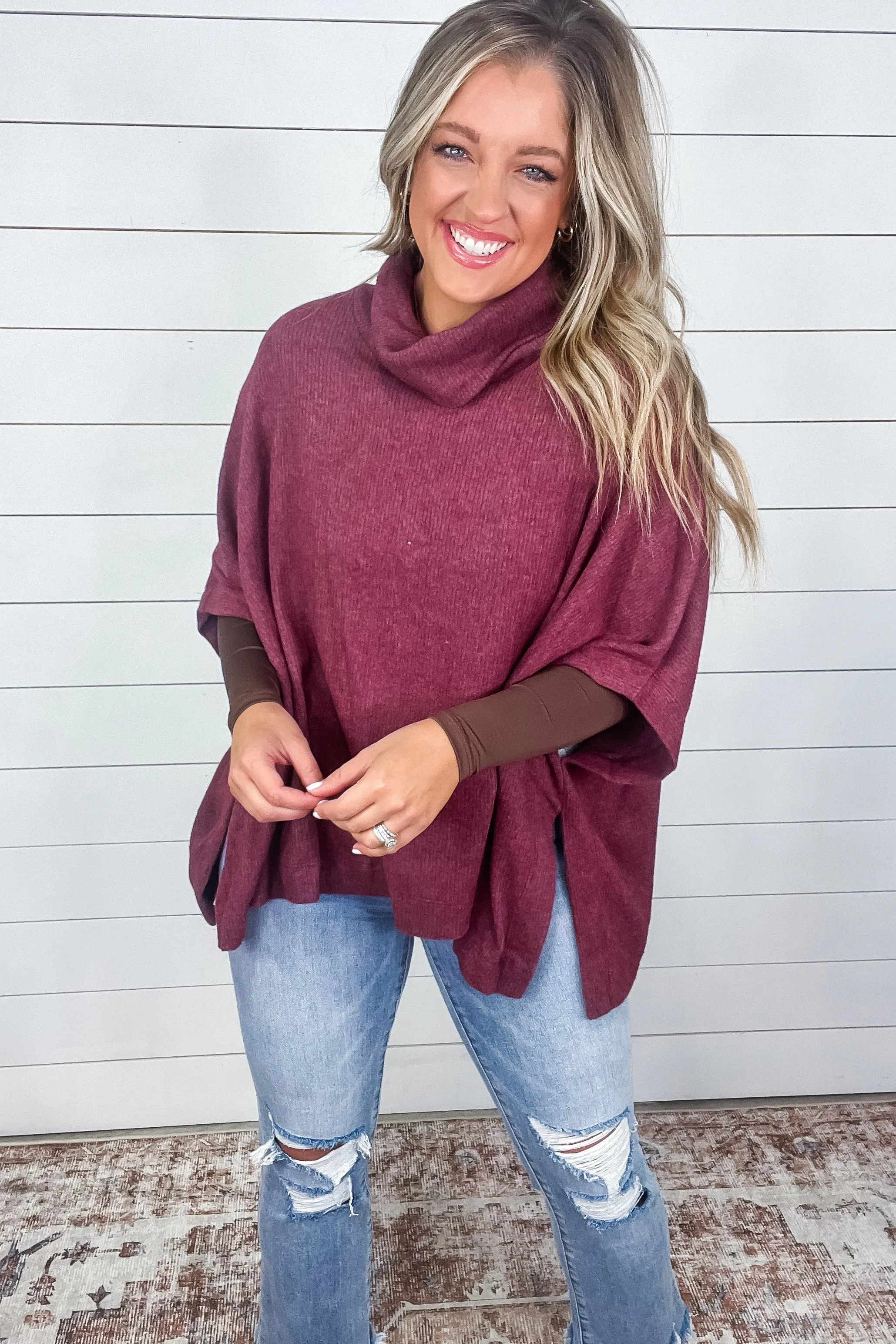 Forgive Me Cowl Neck Poncho