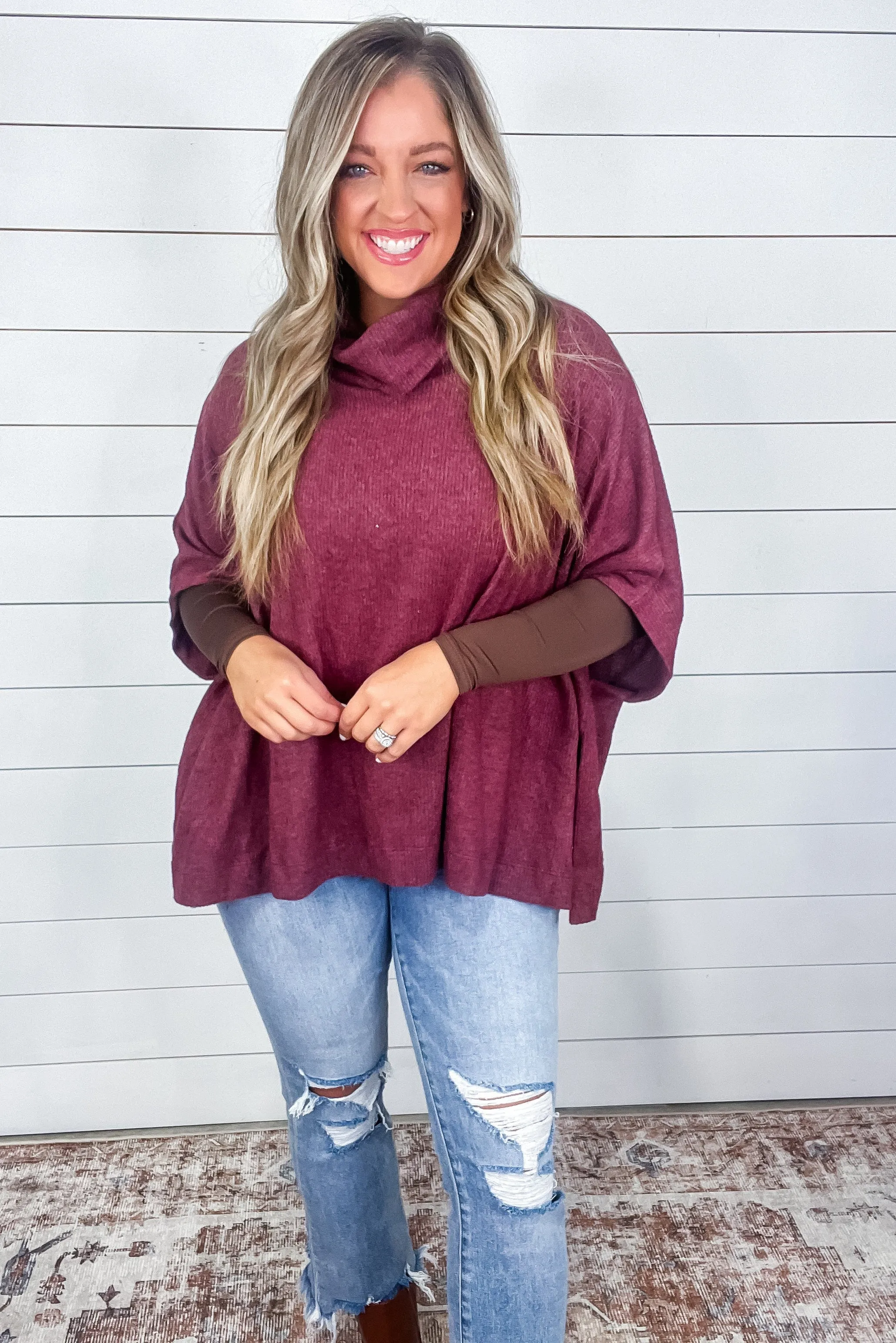 Forgive Me Cowl Neck Poncho