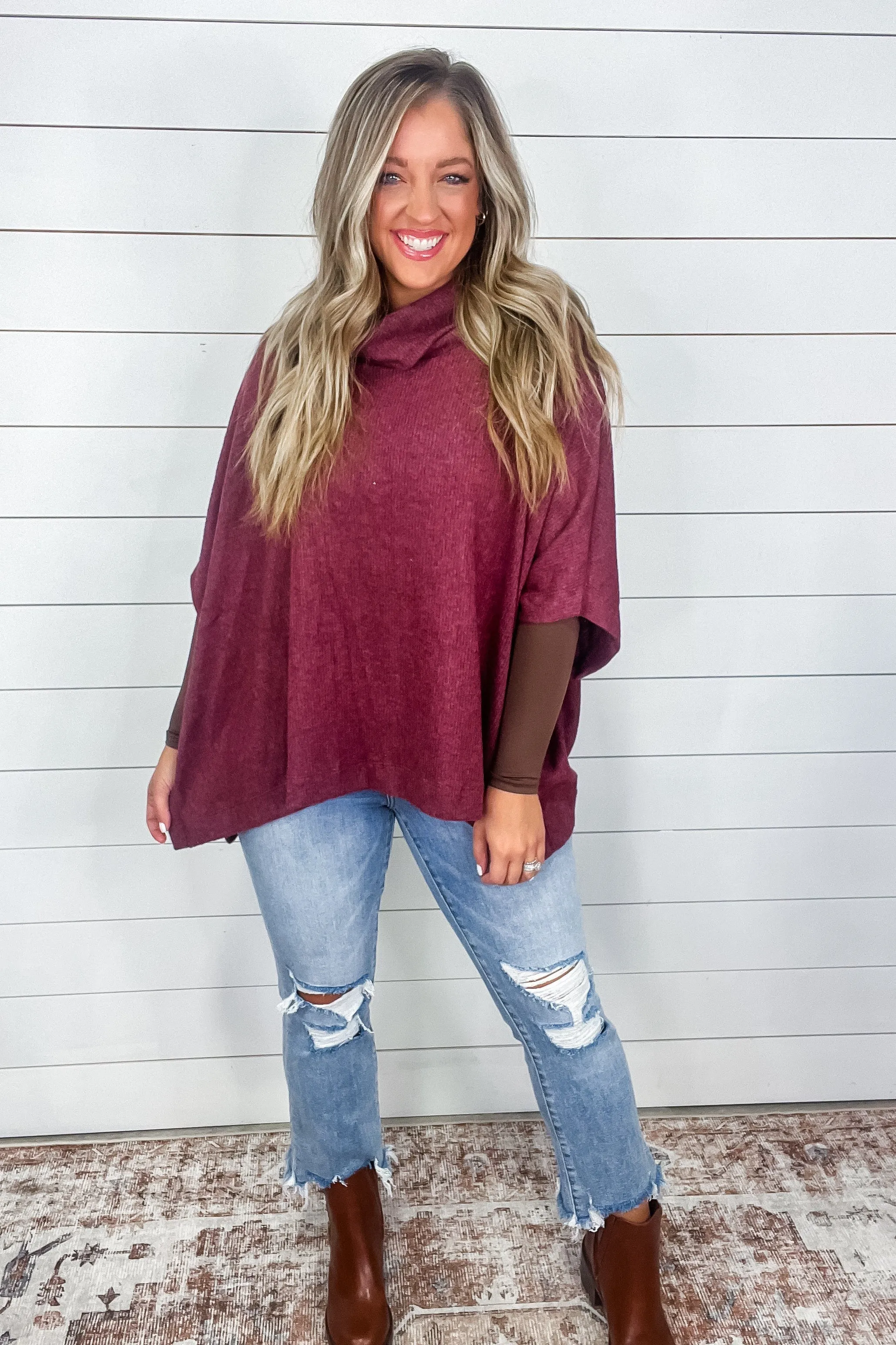 Forgive Me Cowl Neck Poncho