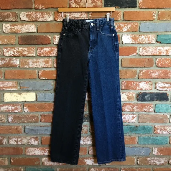 Frame Denim Le Jane Colorblock High Waist Relaxed Jeans