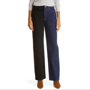 Frame Denim Le Jane Colorblock High Waist Relaxed Jeans