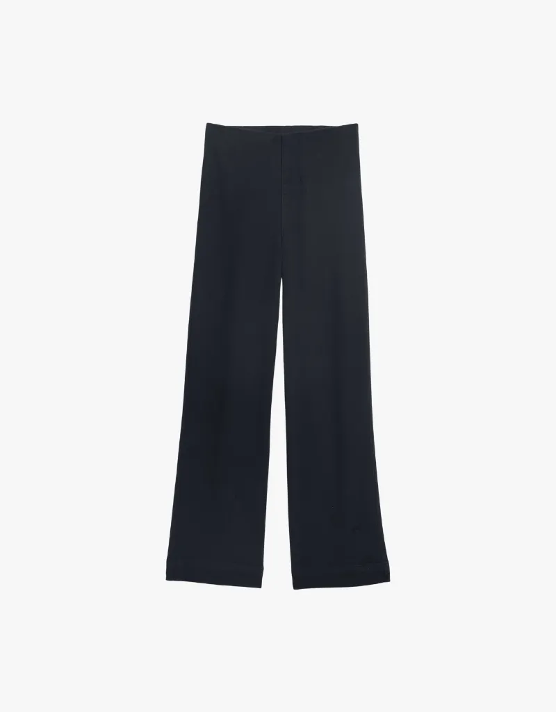 Frank & Eileen Westport Illusion Wide Leg Pull On Jeans in Black (Italian Dream Denim)