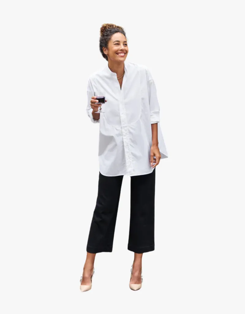 Frank & Eileen Westport Illusion Wide Leg Pull On Jeans in Black (Italian Dream Denim)
