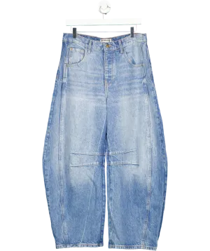 Free People Blue We The Free Good Luck Mid-rise Barrel Jeans W27