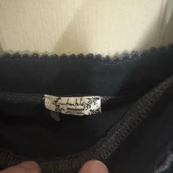Free People Intimately End Game Pointelle Nightie in Black Retail $60 NWOT