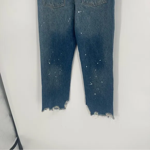 Free People We the Free Paint Splattered Maggie Tapered Baggy Boyfriend Jeans