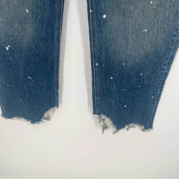 Free People We the Free Paint Splattered Maggie Tapered Baggy Boyfriend Jeans