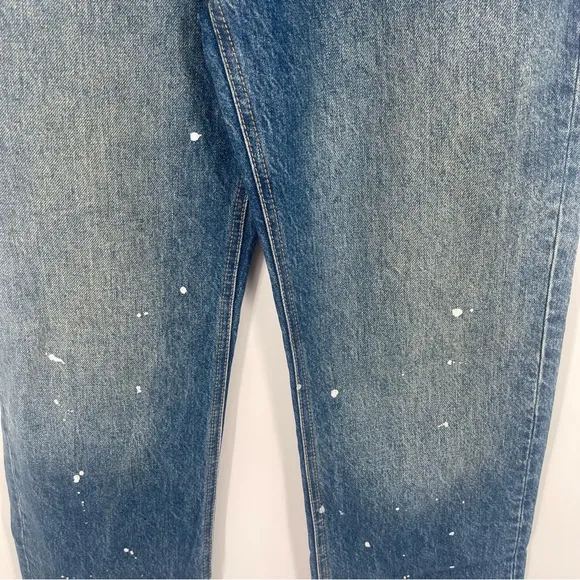 Free People We the Free Paint Splattered Maggie Tapered Baggy Boyfriend Jeans