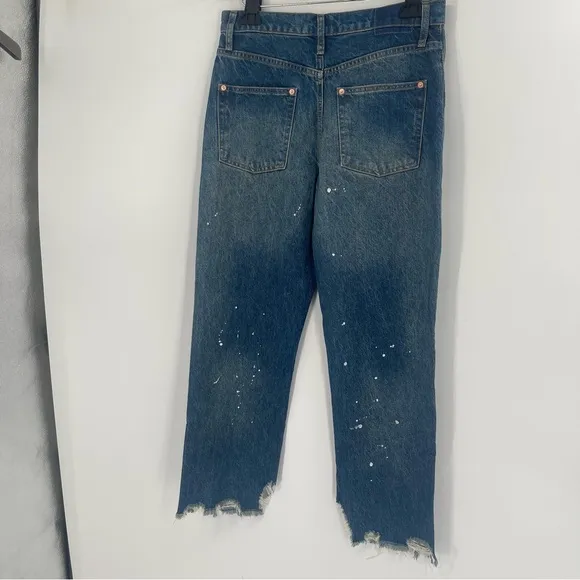Free People We the Free Paint Splattered Maggie Tapered Baggy Boyfriend Jeans