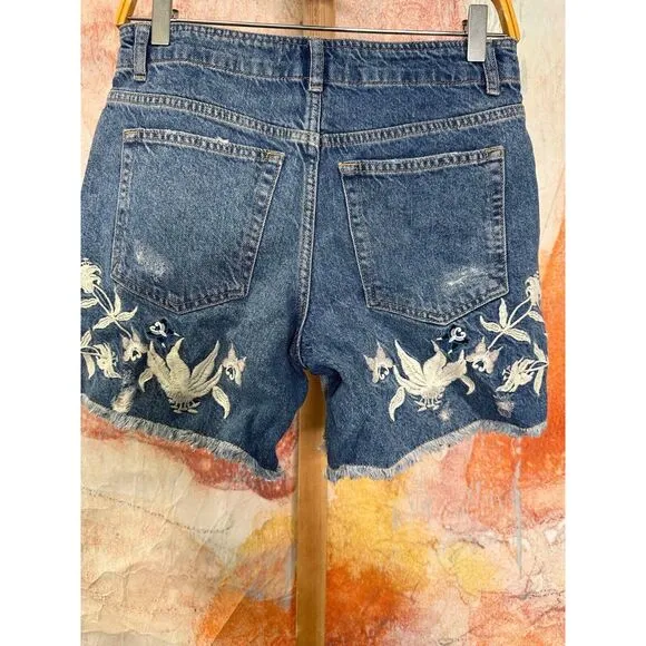 Free People You're My Butterfly Embroidered Shorts