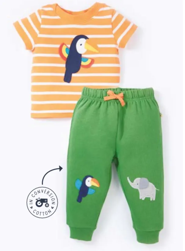Frugi Easy On Infant T-Shirt Pj2b6 Breton Toucan