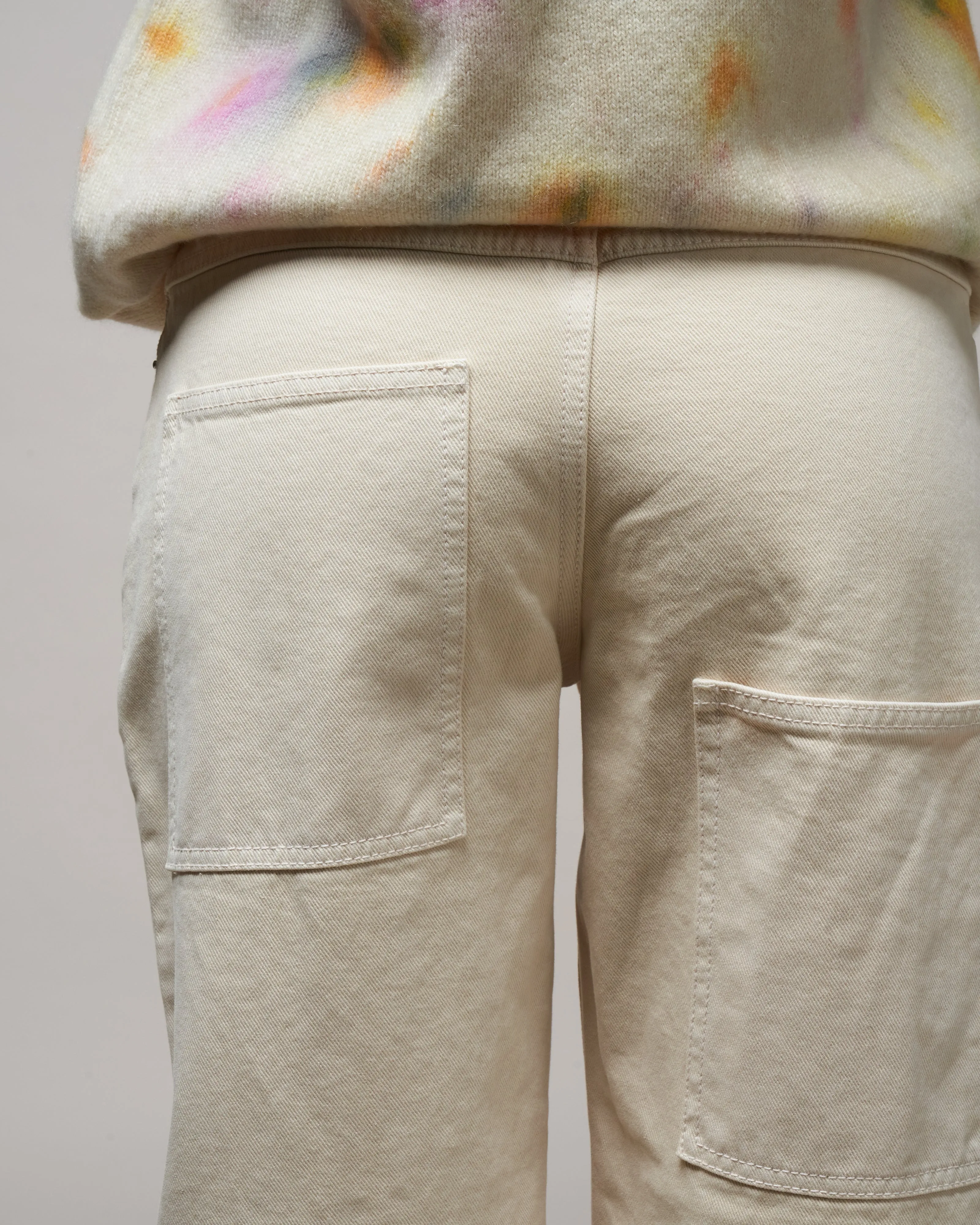 garment washed twill brancusi pant - ivory