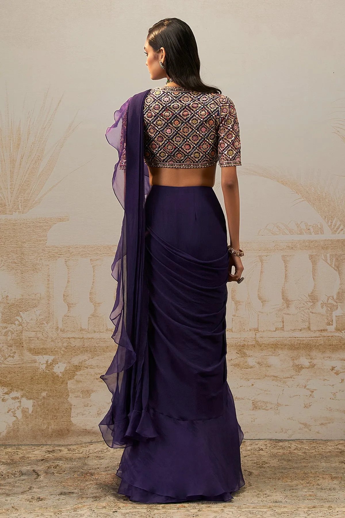 GEET RUFFLE SAREE SET