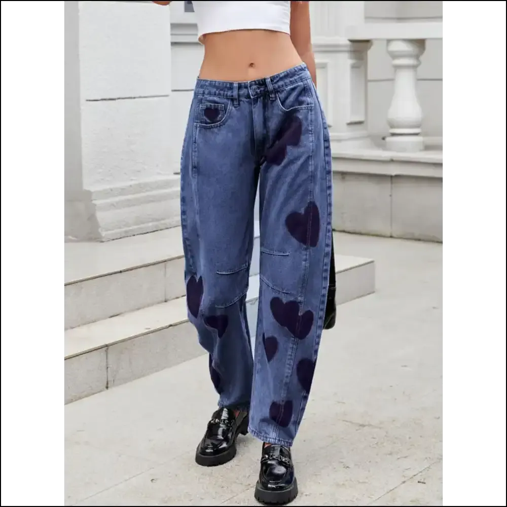 Get your Heart on with Chic Heart Mid Rise Jeans – Confidence Boosters! 💖👖