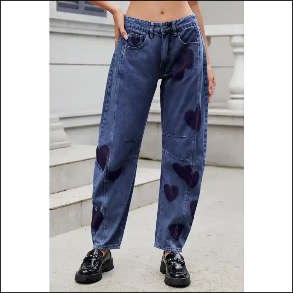 Get your Heart on with Chic Heart Mid Rise Jeans – Confidence Boosters! 💖👖