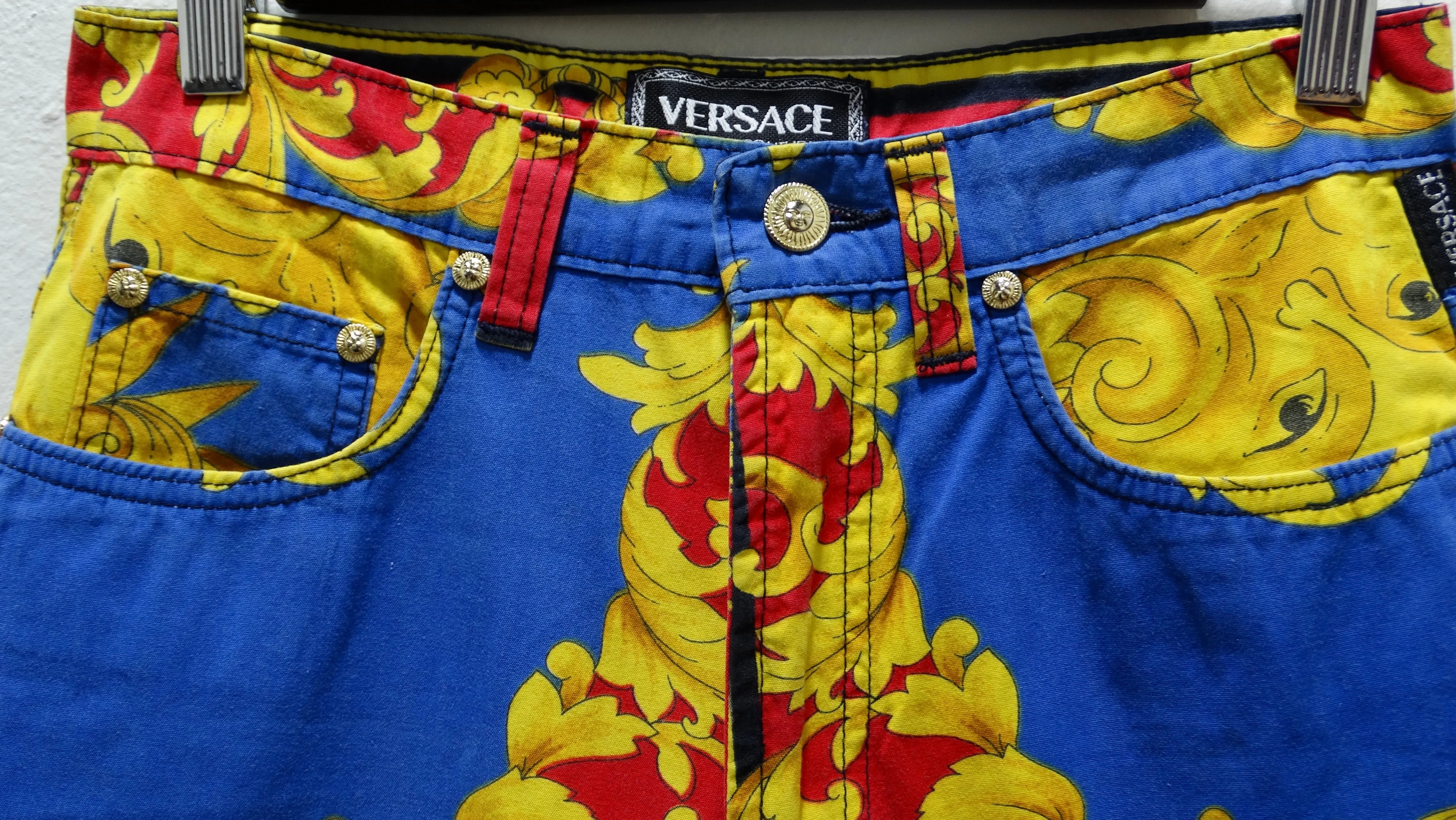Gianni Versace Sun Baroque Print Jeans