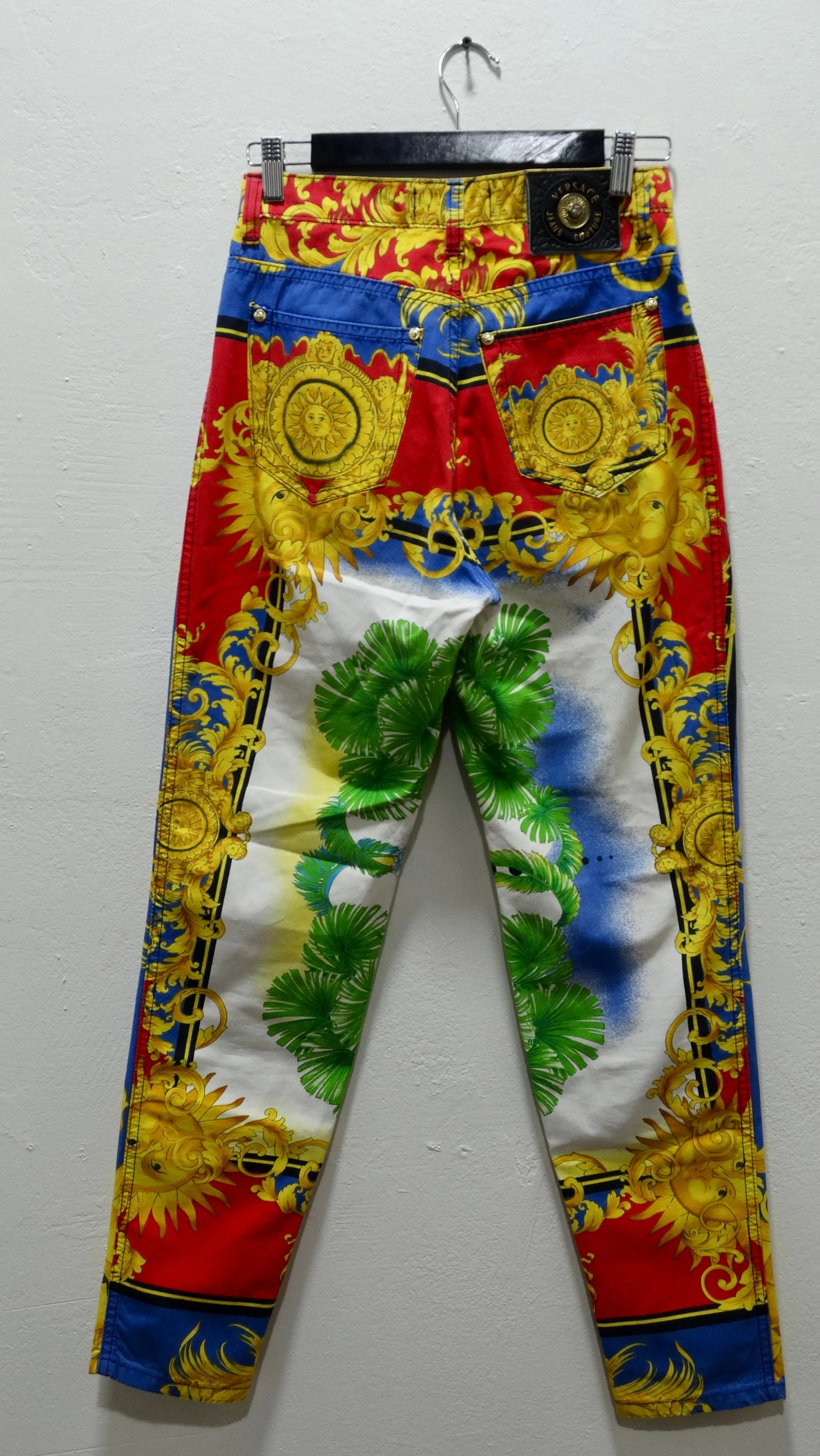 Gianni Versace Sun Baroque Print Jeans