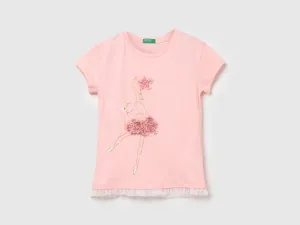 Girls Applique Round Neck Top