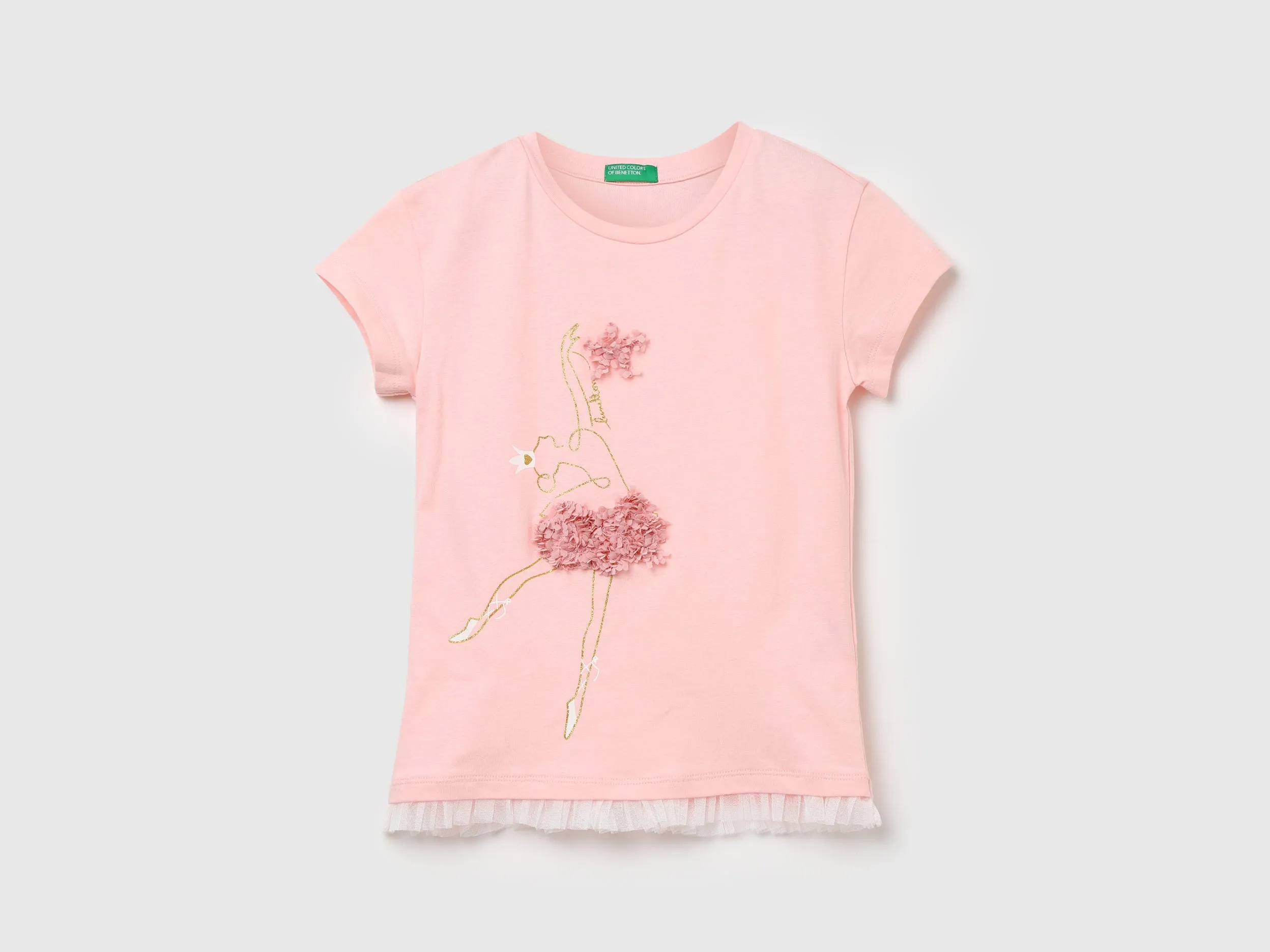 Girls Applique Round Neck Top