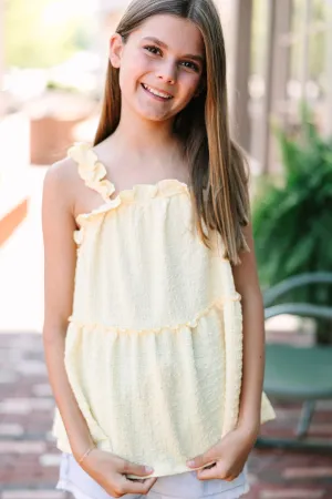Girls: Easy Days Yellow Ruffled Tank