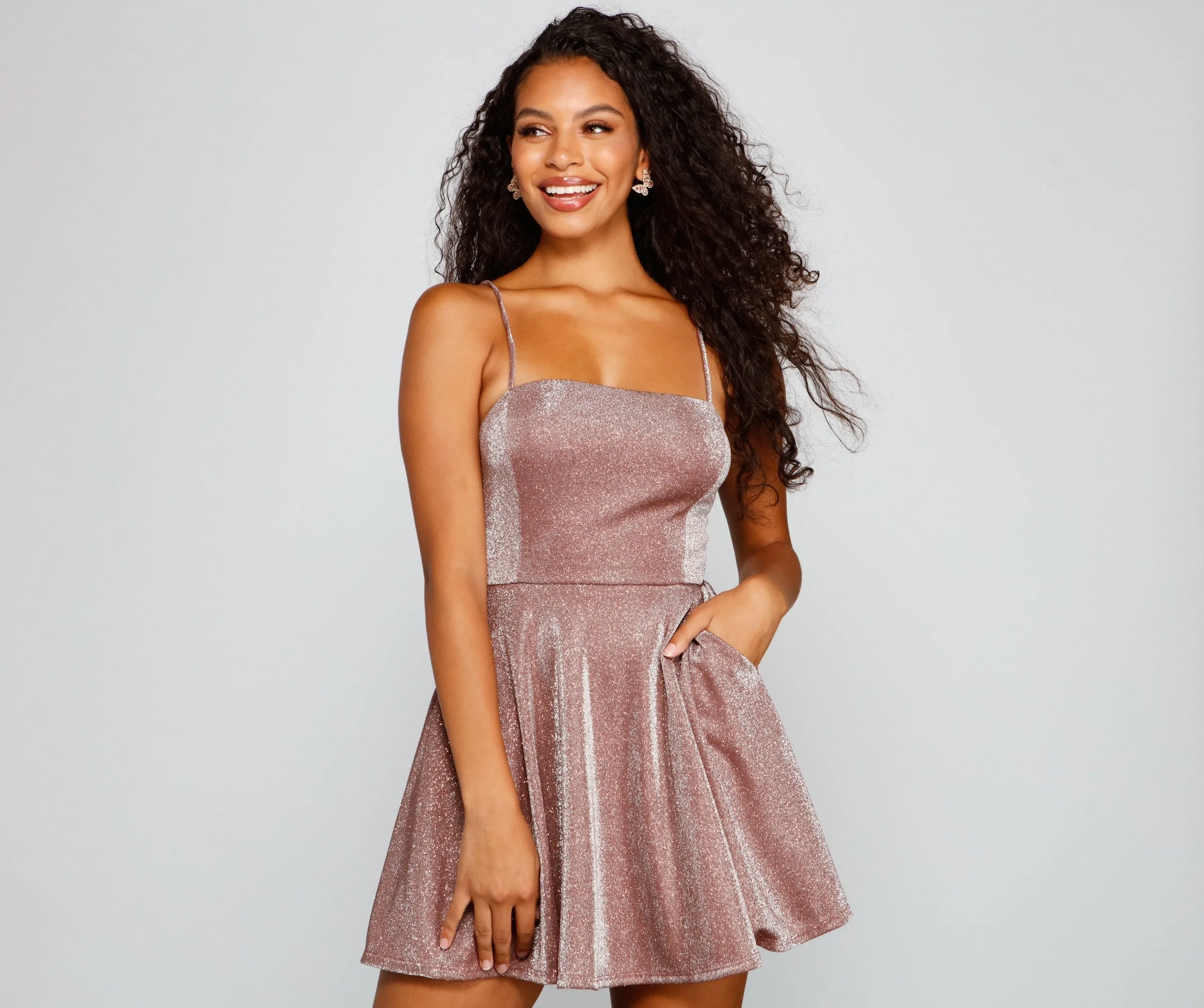 Glow Goals Glitter Charming Knit Skater Dress