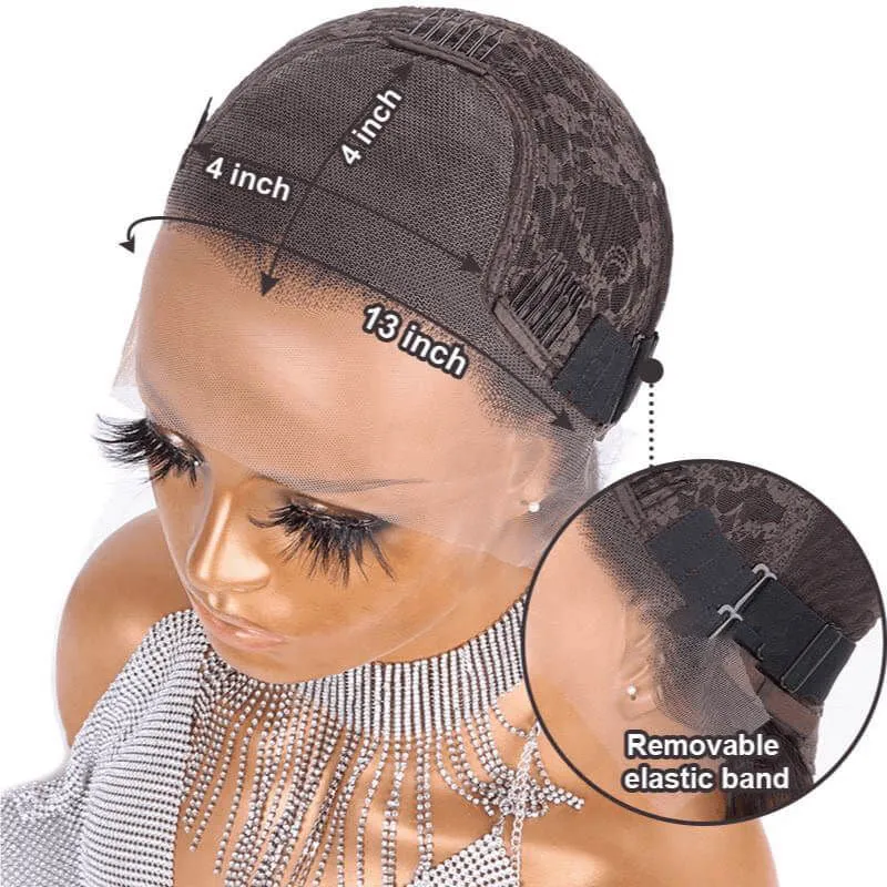 Golden Blonde Highlight Side Part Long Bob Lace Front Wig