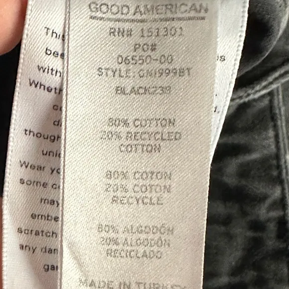 Good American 90's Baggy Straight Leg Jean Size 8/29 Black Relaxed