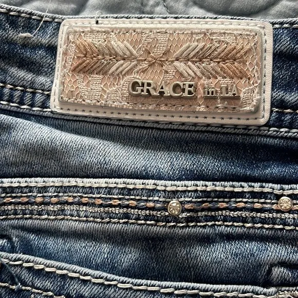 Grace in LA Embroidered Bootcut Jeans - Long Length
