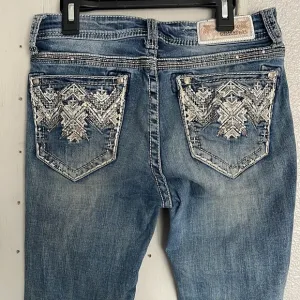 Grace in LA Embroidered Bootcut Jeans - Long Length